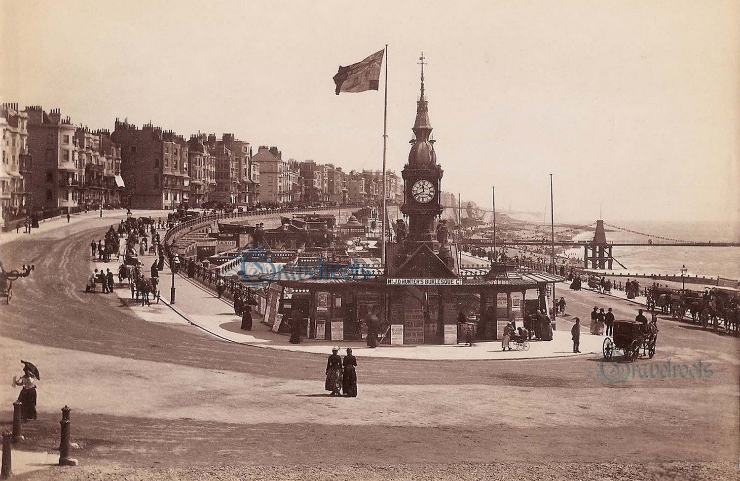 Old Brighton Aquarium - note Chain pier - click image to return