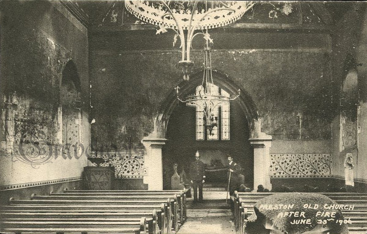 Preston Old Church after fire, Sussex - further image below