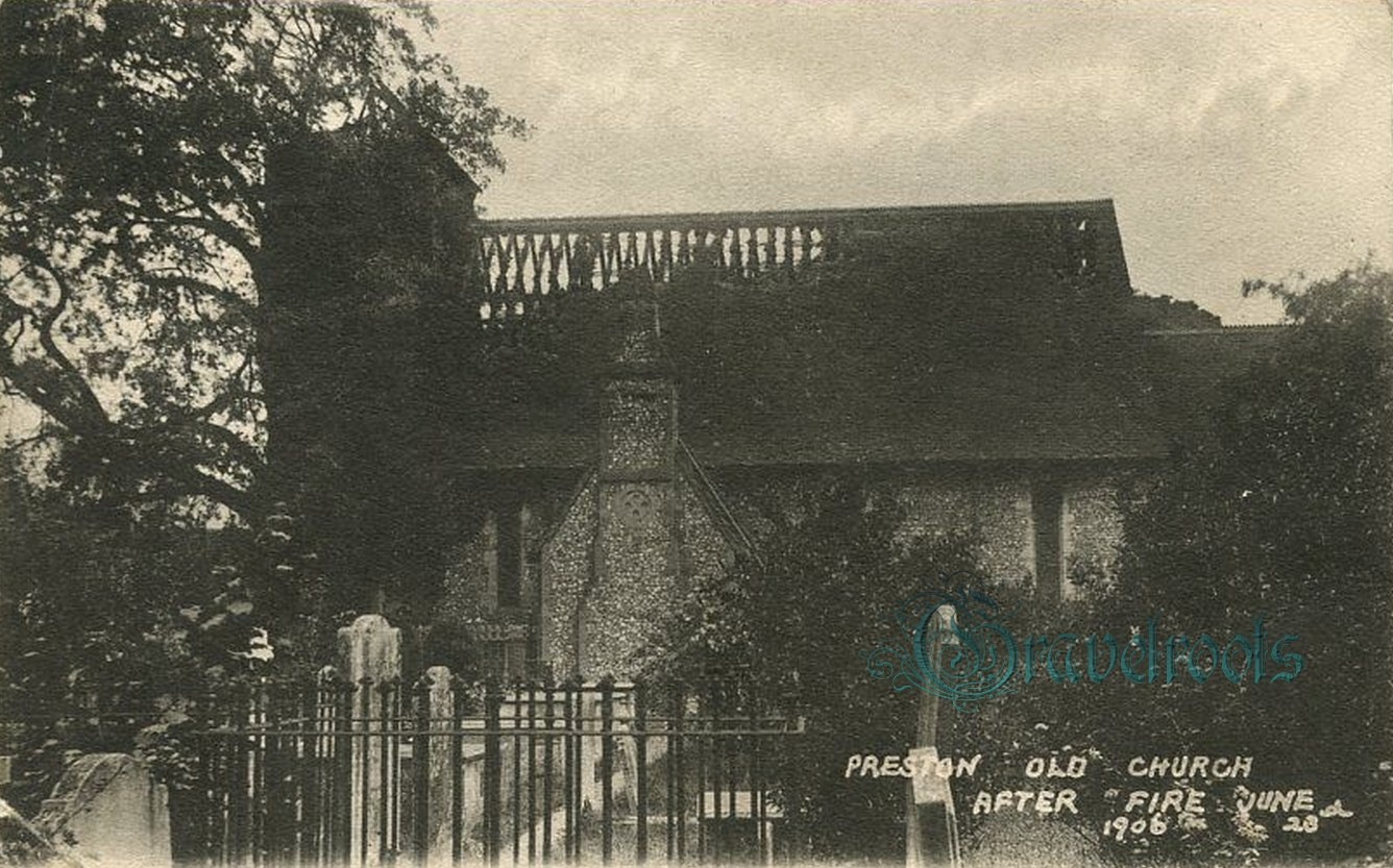 Preston Old Church after fire, Sussex - further image below