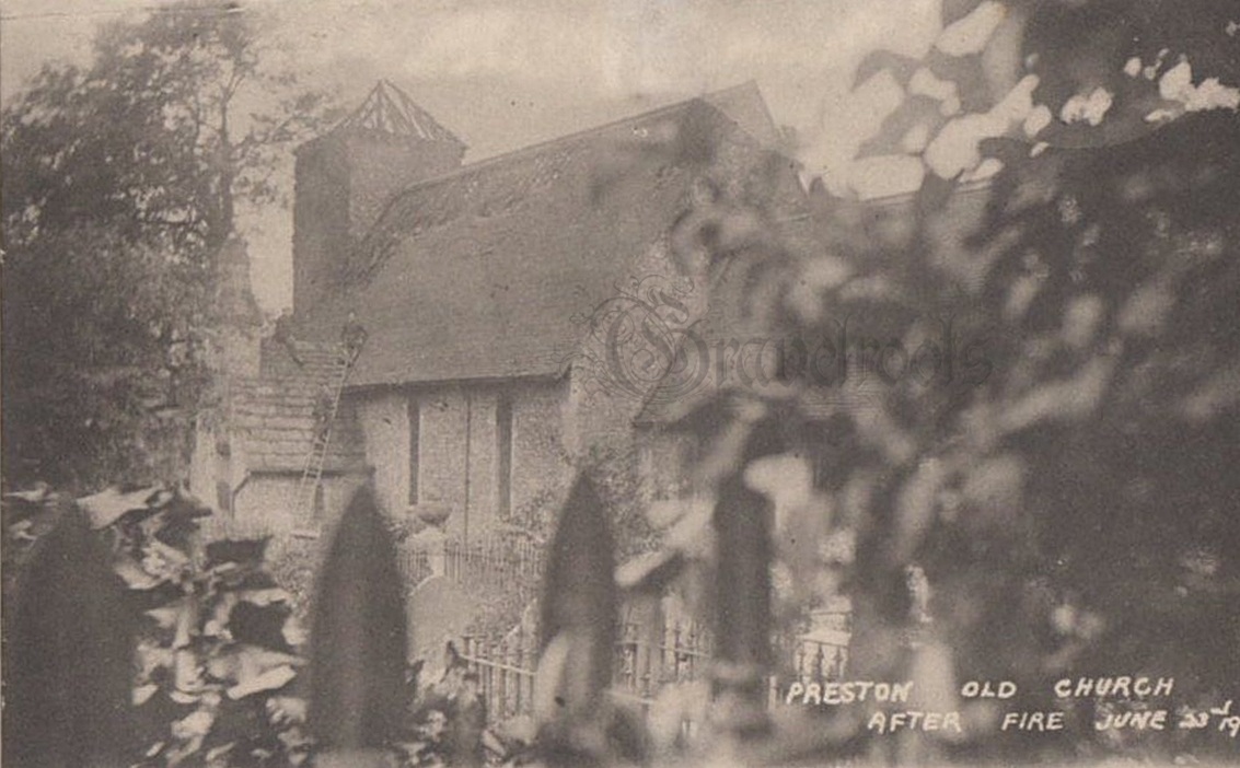 Preston Old Church after fire, Sussex - further image below