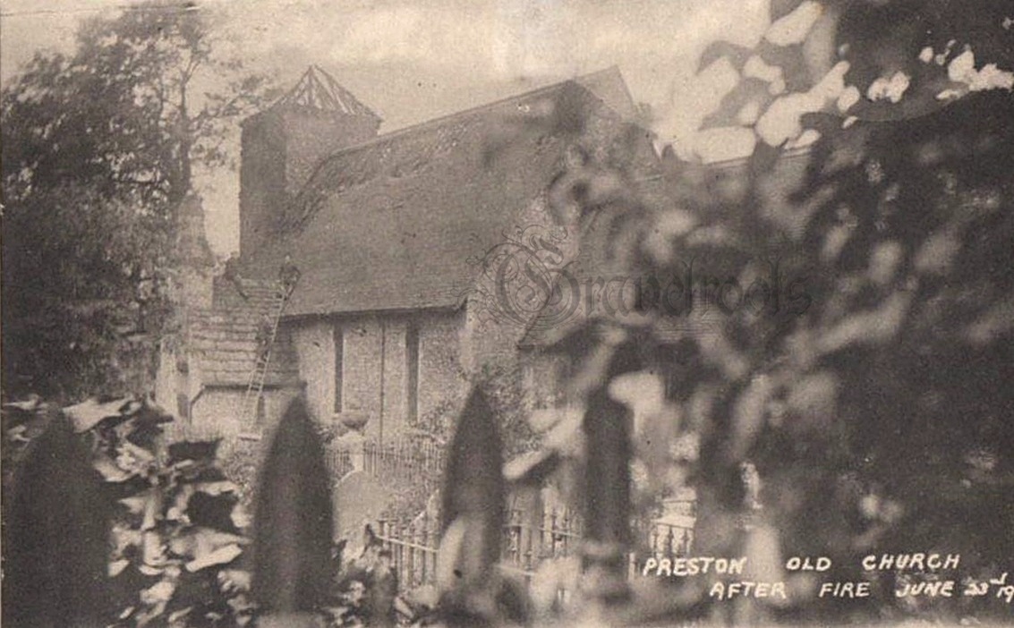 Preston Old Church after fire, Sussex - further image below