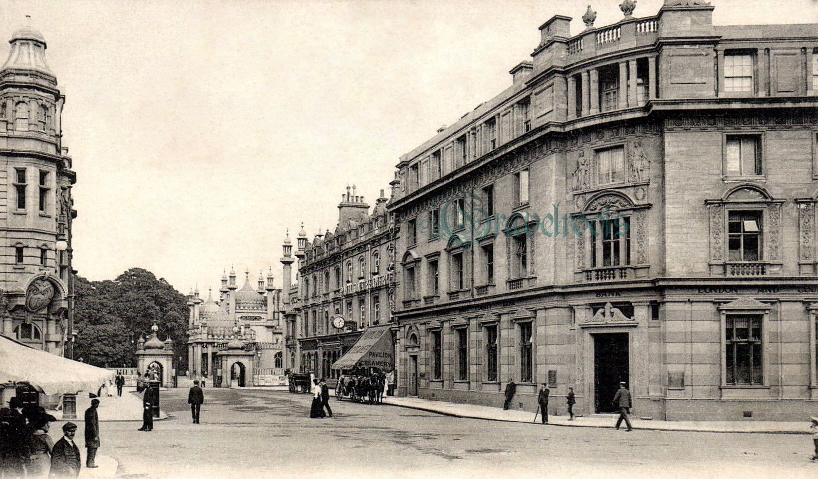 Castle Square & Entrance to Pavilion, old Brighton -  - click image below to return