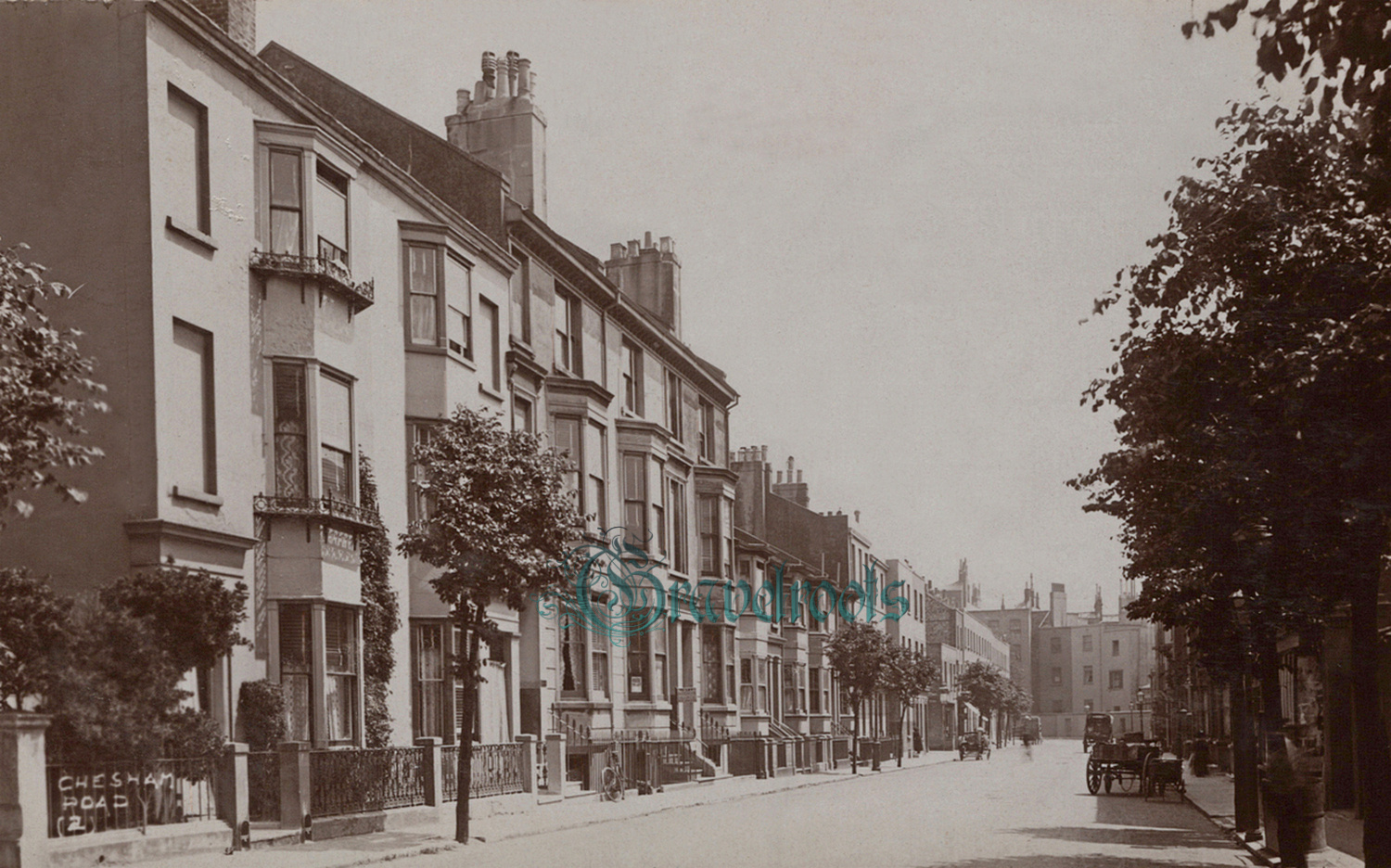 Old photo of Chesham Road, Kemptown, Brighton, Sussex, c.1900-05 -  - click image below to return