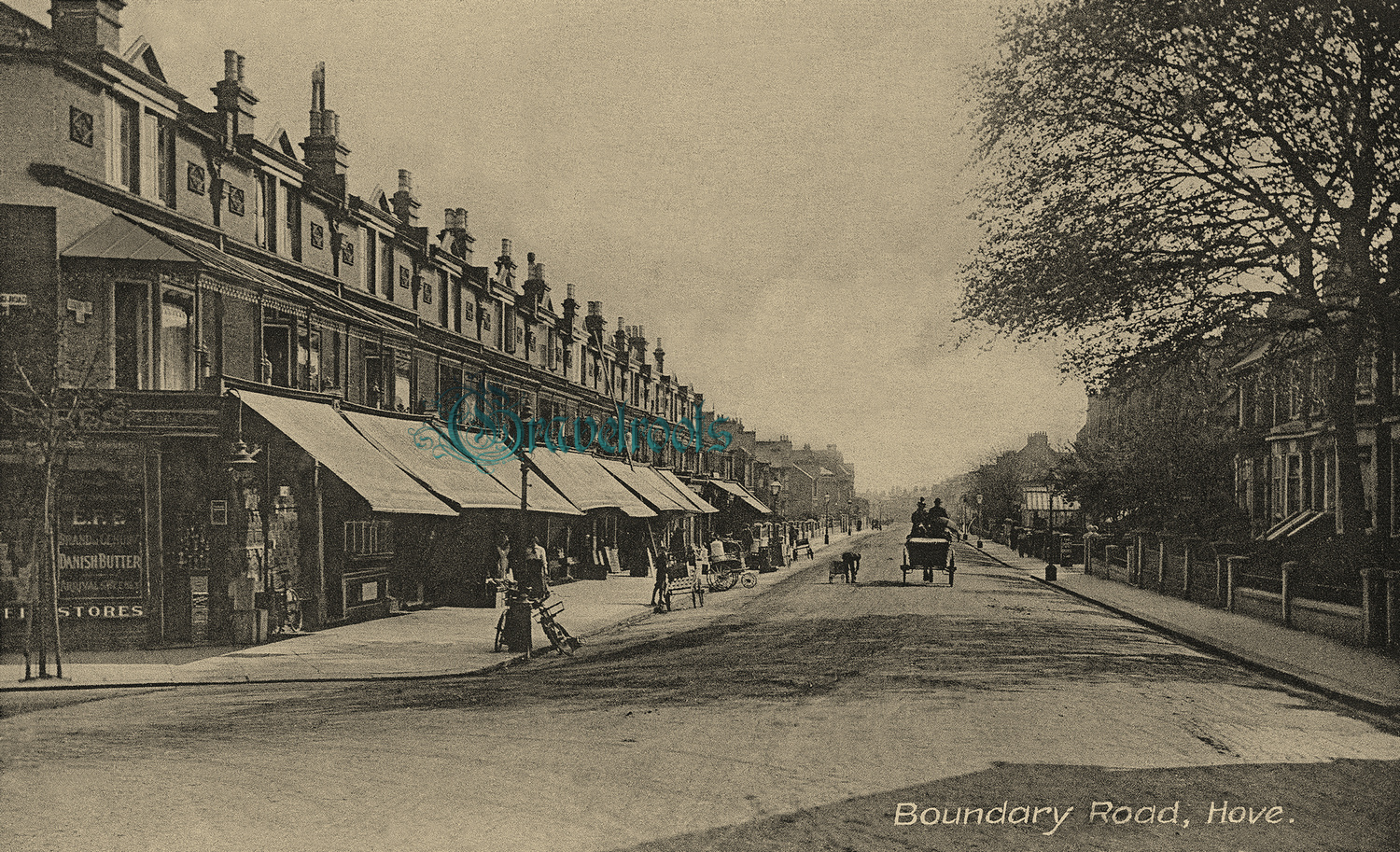 Old photo of Boundry Road, Hove, Sussex, c.1895-1900 -  - click image below to return