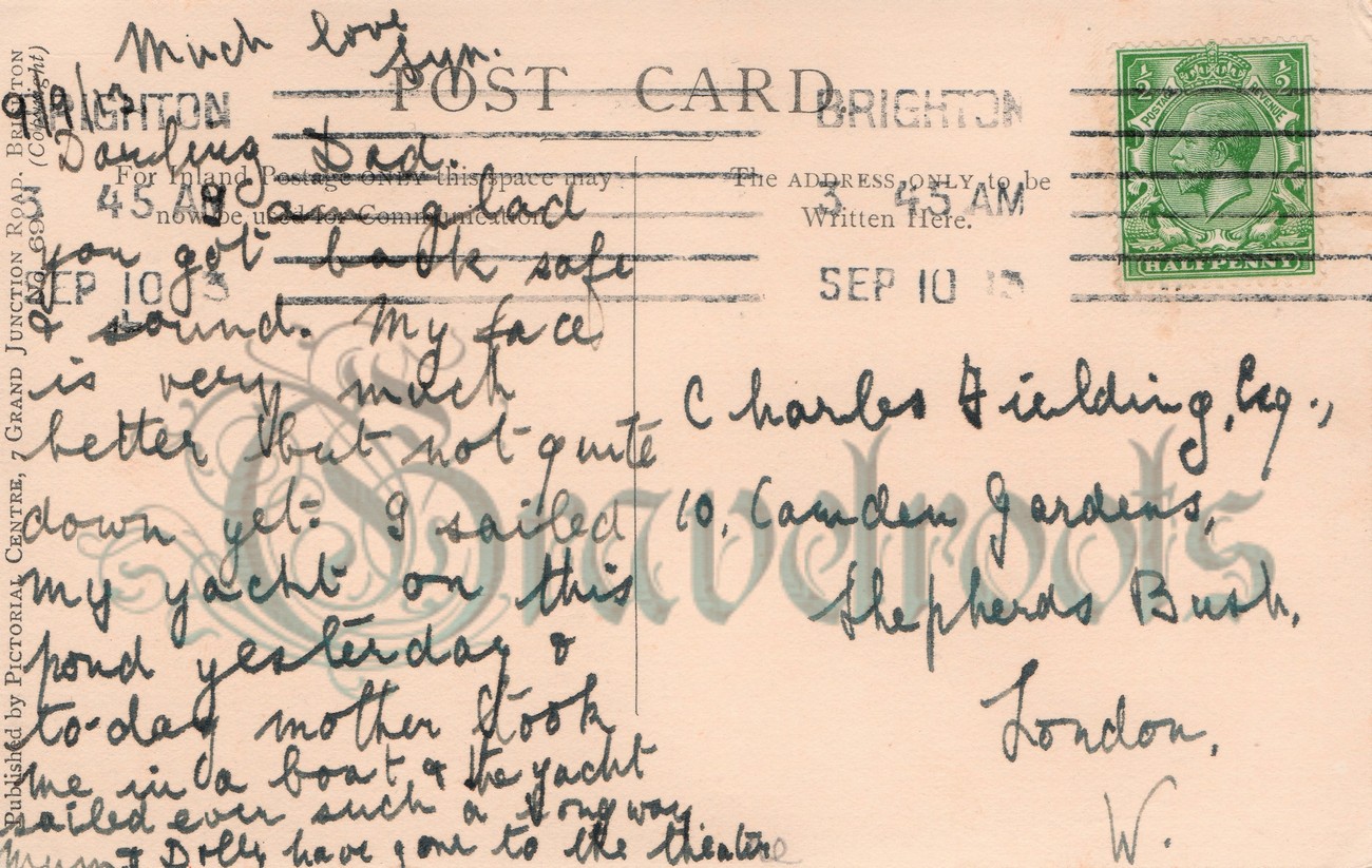 rear of postcard -  click image to return