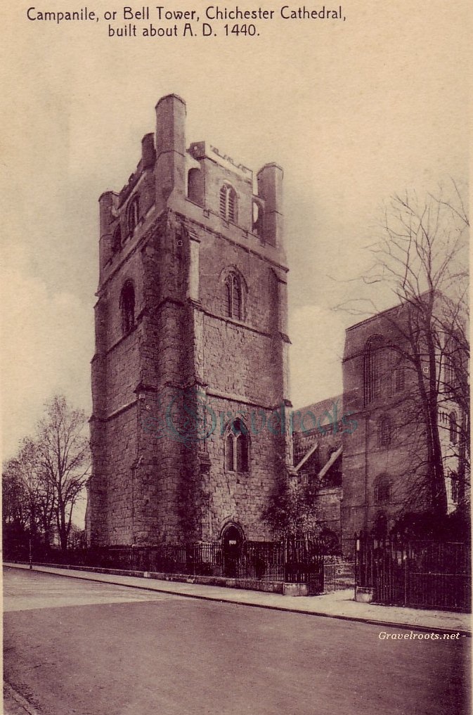  old photos of Chichester Cathedral Bellbtower, Sussex - click image to return