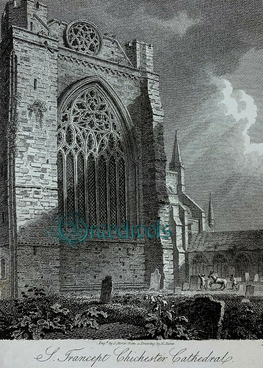  old photo of Chichester Cathedral, Sussex - click image to return