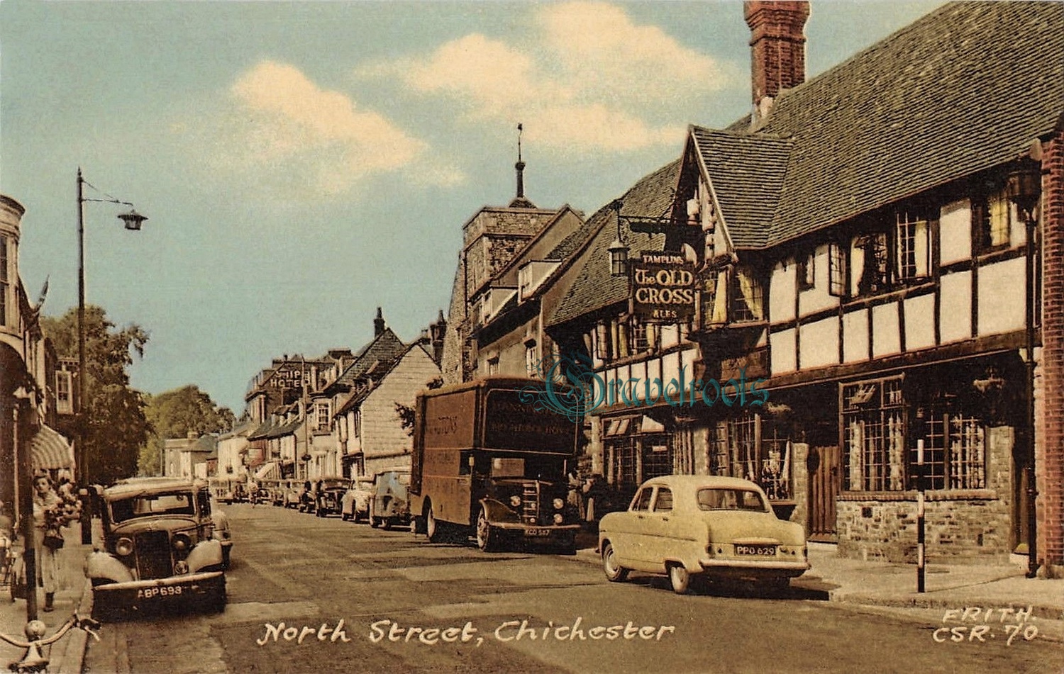  old photo of Old Cross Pub, Chichester, Sussex - click image below to return