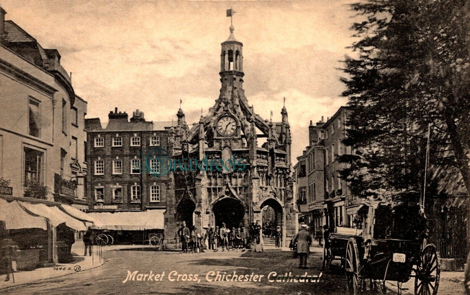  old photo of the Market Cross, Chichester, Sussex - click image to return