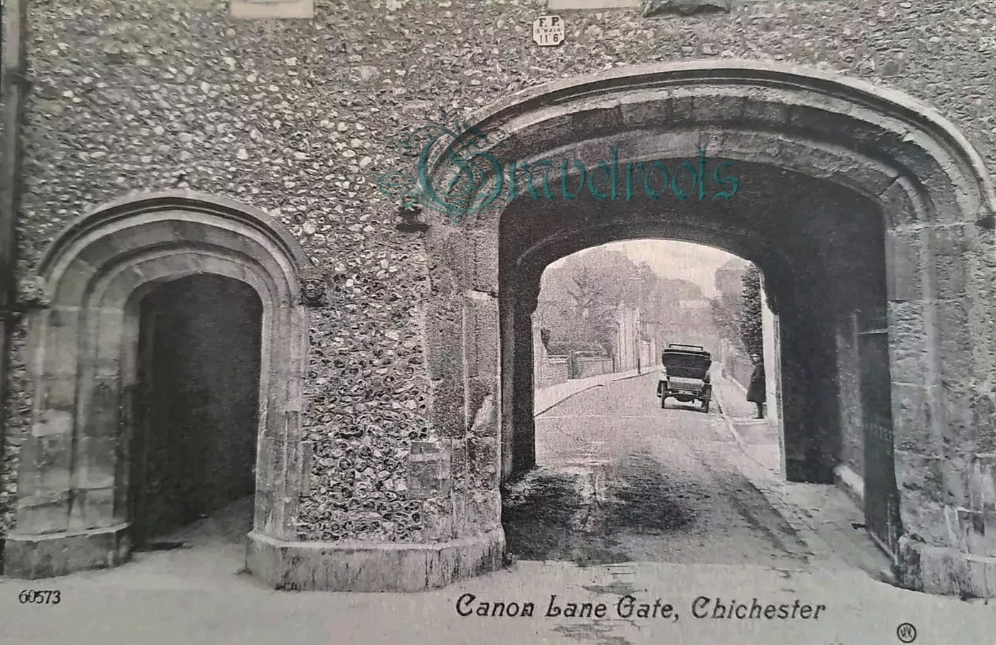 old photo of Canon Lane of South Street, Chichester, Sussex - click image below to return