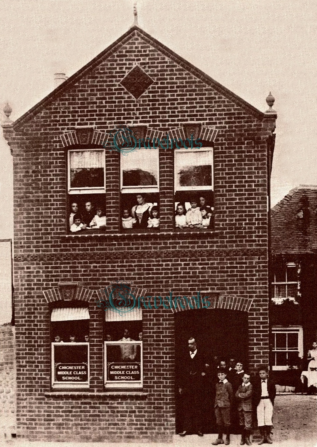 old photo of Middle Class School, Southgate, Chichester, Sussex - click image to return