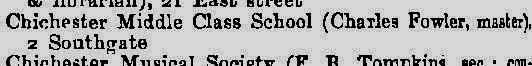 Kellys 1905, Middle Class School, Southgate, Chichester, Sussex - click image to return