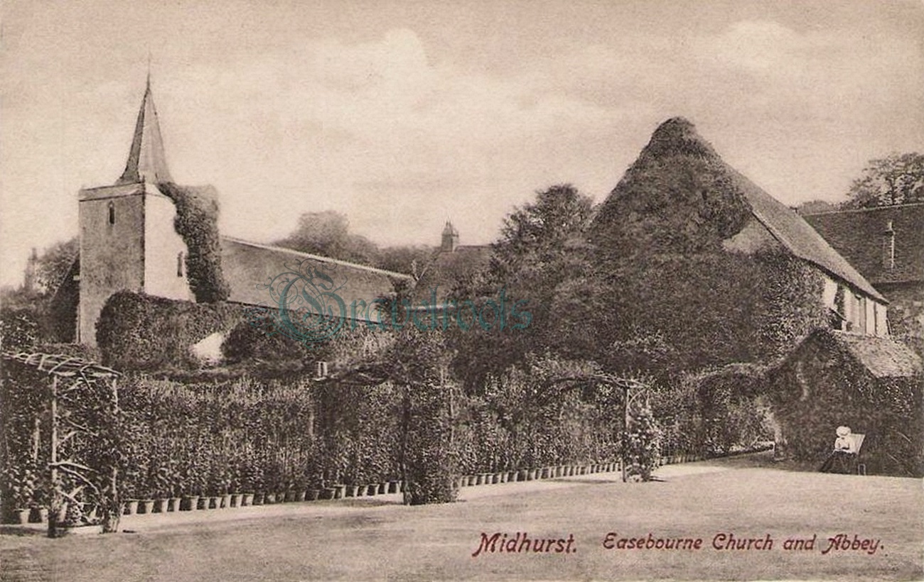  old photo of Church & Priory, Easebourne, Sussex - click image to return