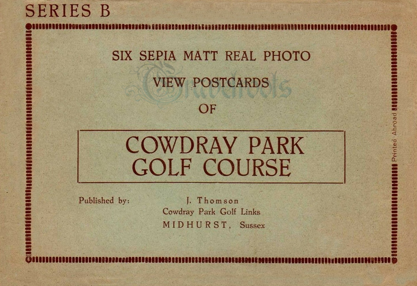  old photo of Cowdray Golf Course, Easebourne, Sussex - click image below to return
