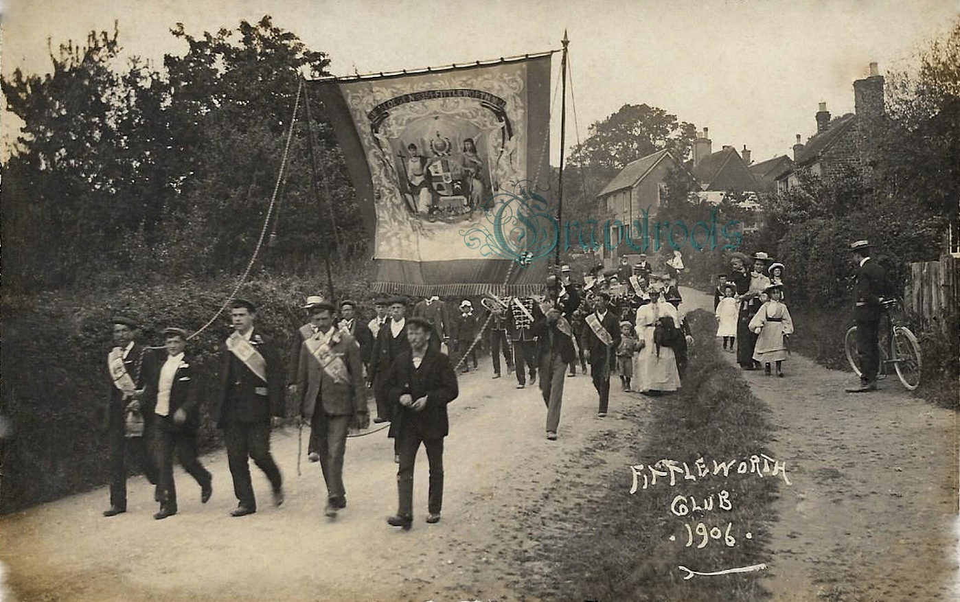  old photo of Fittleworth Club parade, 1906, Sussex - click image to return