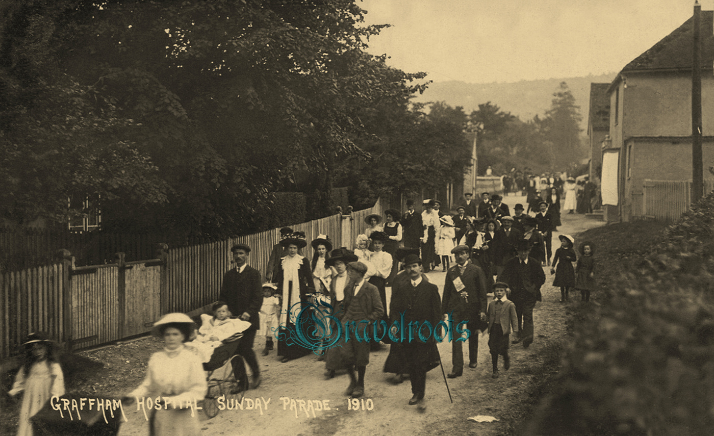  old photo of Hospital Sunday Parade, The Street, Graffham, Sussex - 1910 - click image below to return