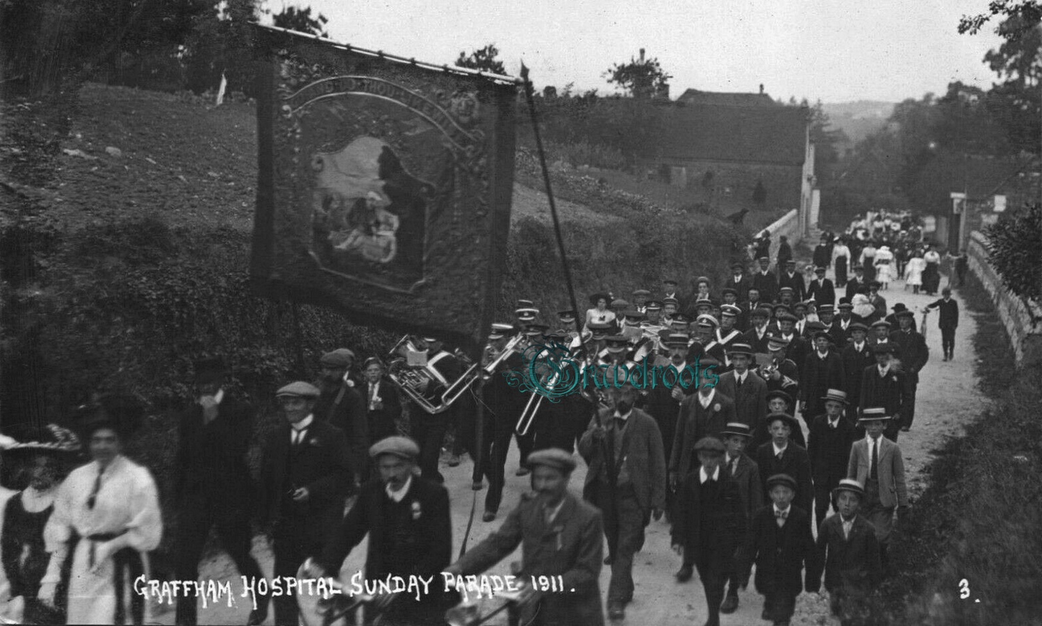  old photo of Hospital Sunday Parade, The Street, Graffham, Sussex - 1911 - click image below to return