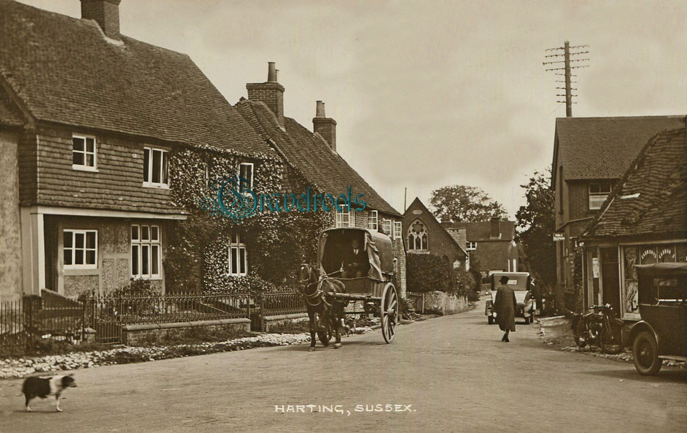  old photos looking down the East Harting Road, Harting, Sussex - click image below to return