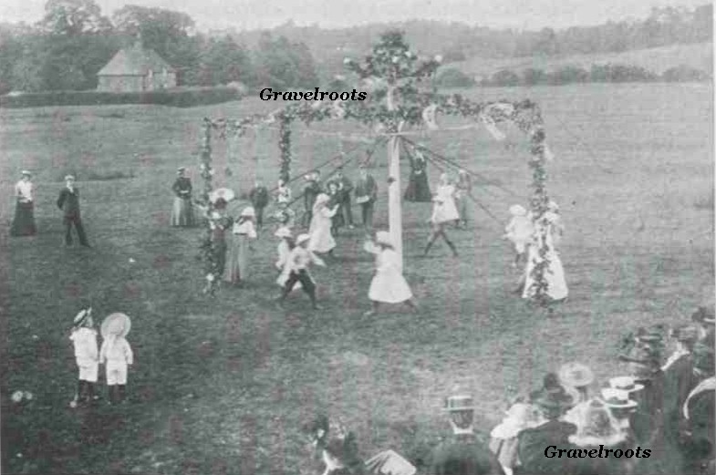 Maypole dancing at Heyshott - click to return