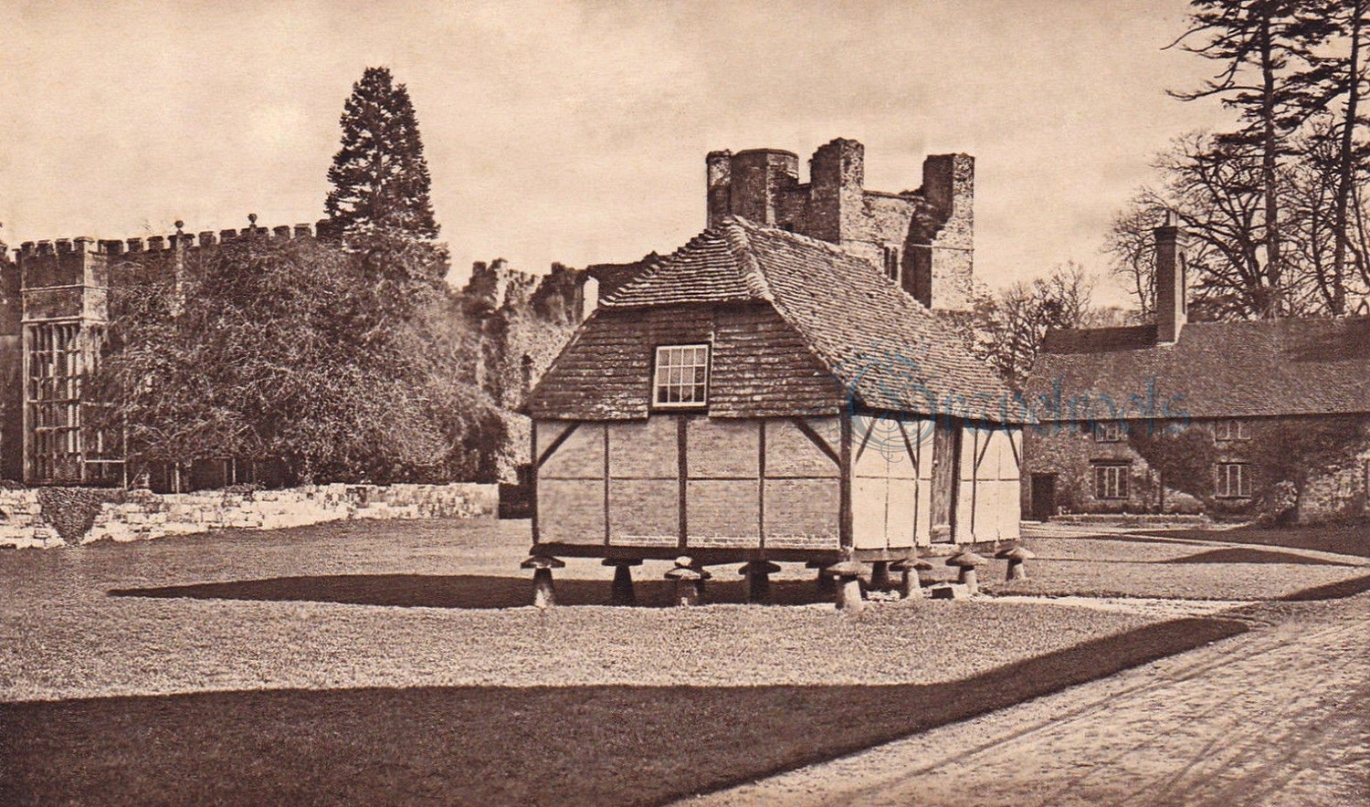  old photo of Old Granary, Cowdray ruins, Midhurst, Sussex - click image below to return