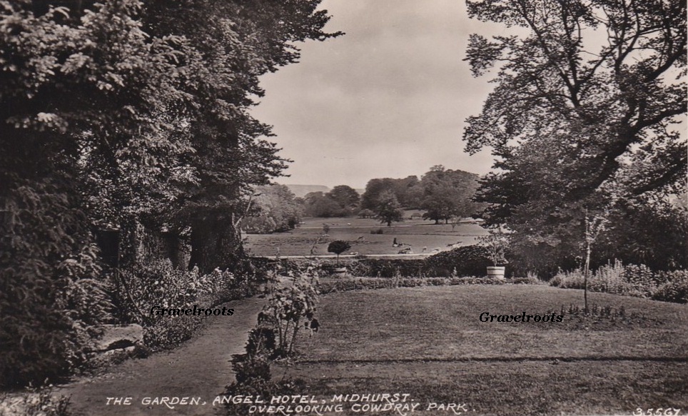 Garden of Angel Hotel, North Street, Midhurst, Sussex - click to return