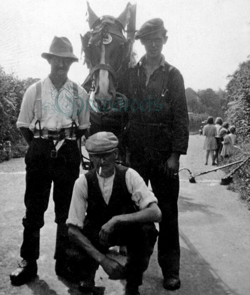 William Lawrence, working as a Roadman, with some of his workmates, near Northchapel, Sussex - click image below to return