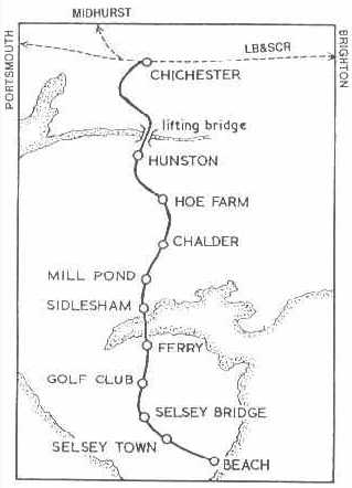 Selsey Tramway map - 
click to enlarge