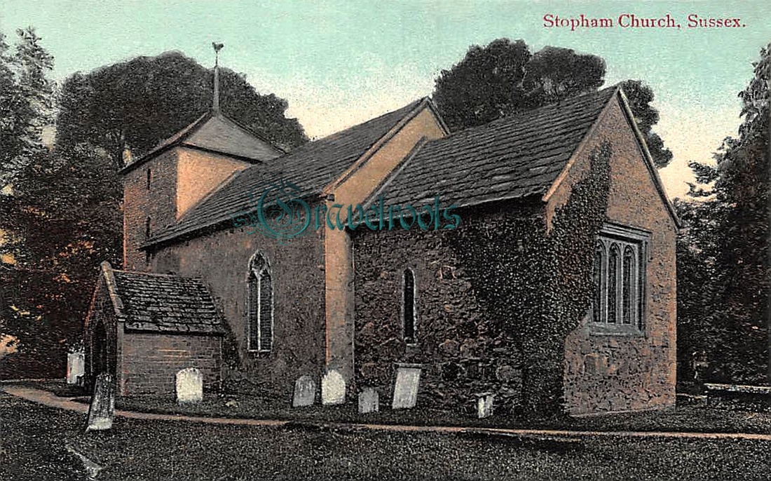  old photo of Stopham Church, Sussex - click image below to return