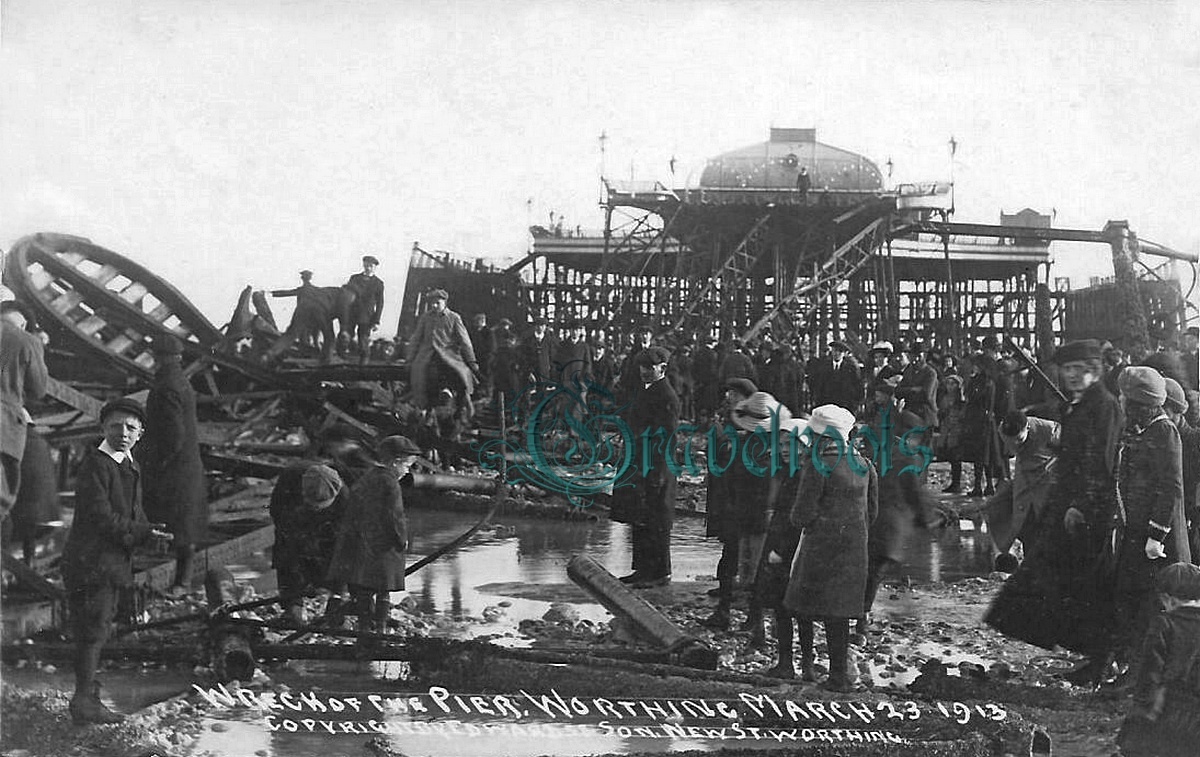  old photos of Wrecked Pier, Worthing, Sussex - click image to return