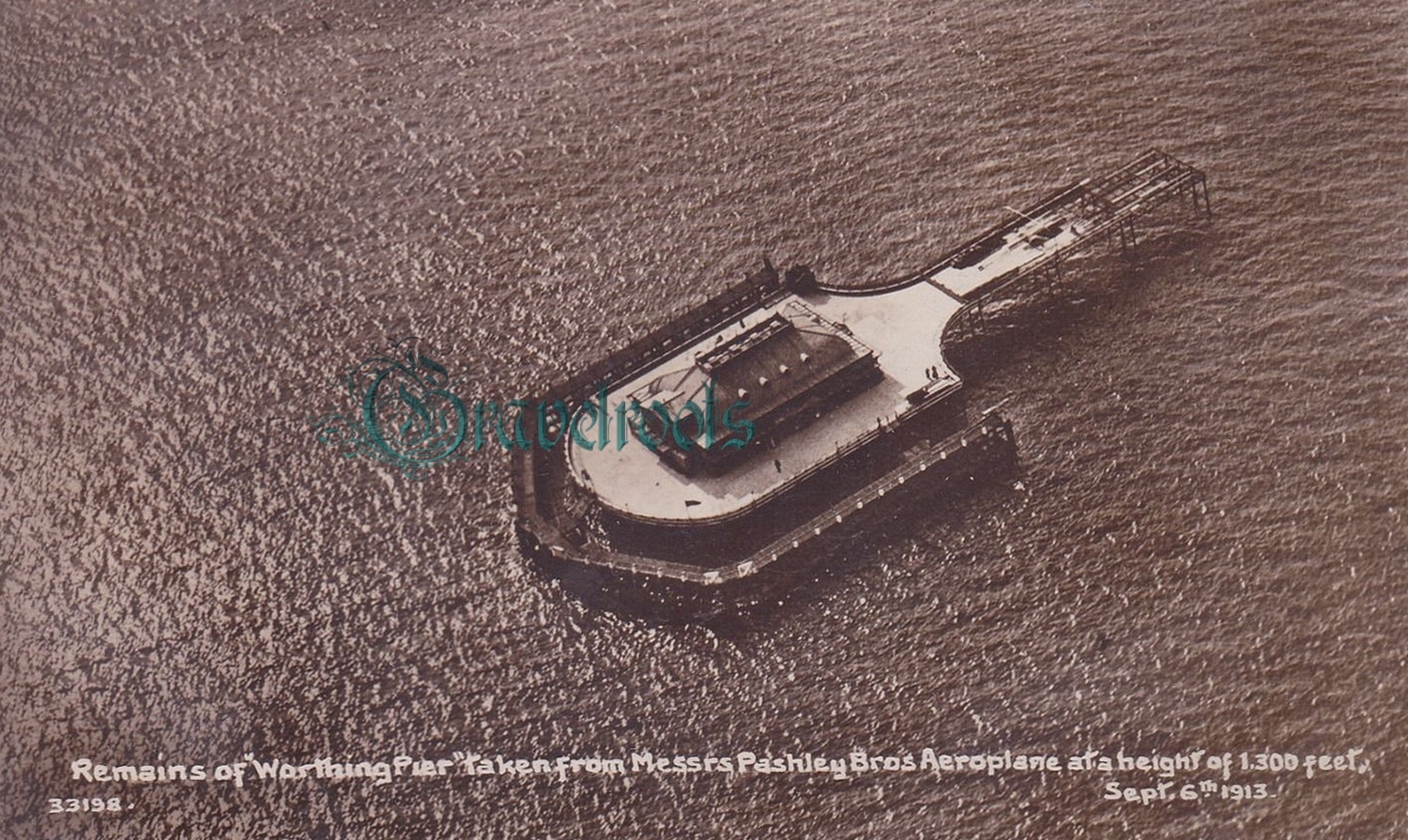  old photos of remains of Worthing Pier, Worthing, Sussex - click image to return