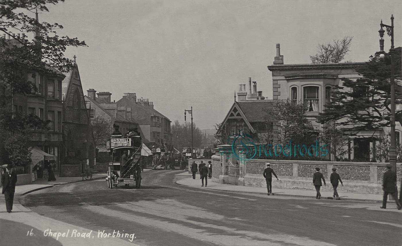  old photo of Chapel Road, Worthing, Sussex - click image below to return