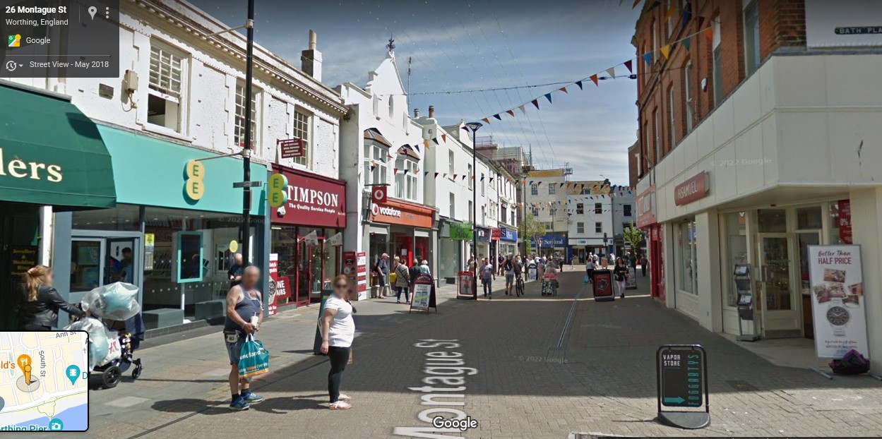 Montague Street,  Worthing, Sussex - click image to return
