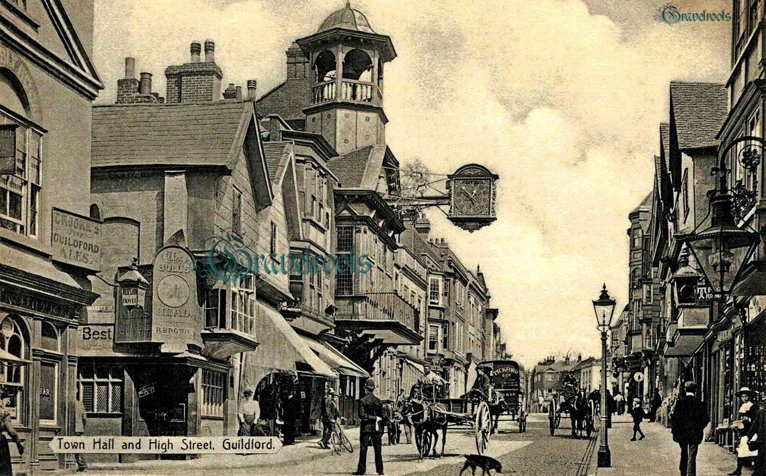  old photo of Bulls Head Pub, High Street, Guildford, Surrey - click image below to return
