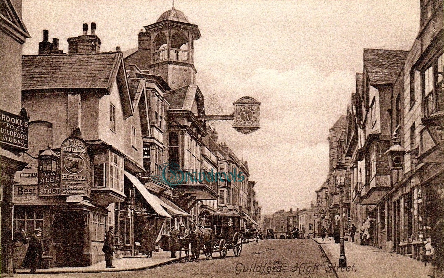  old photo of Bulls Head Pub, High Street, Guildford, Surrey - click image below to return