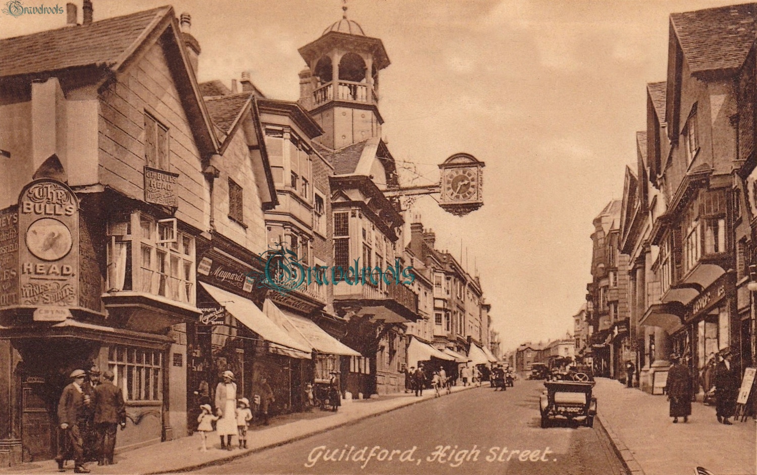  old photo of Bulls Head Pub, High Street, Guildford, Surrey - click image below to return