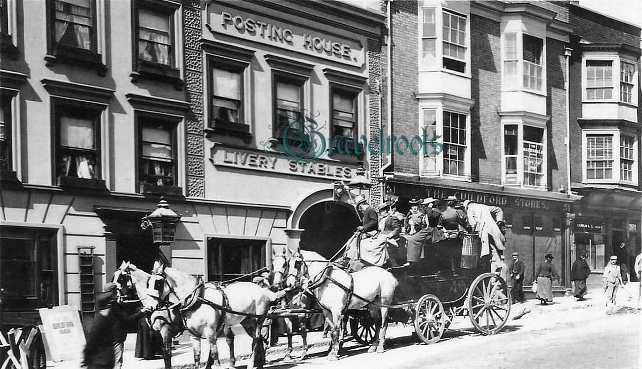 old photo of Angel Hotel, High Street, Guildford, Surrey - click image below to return