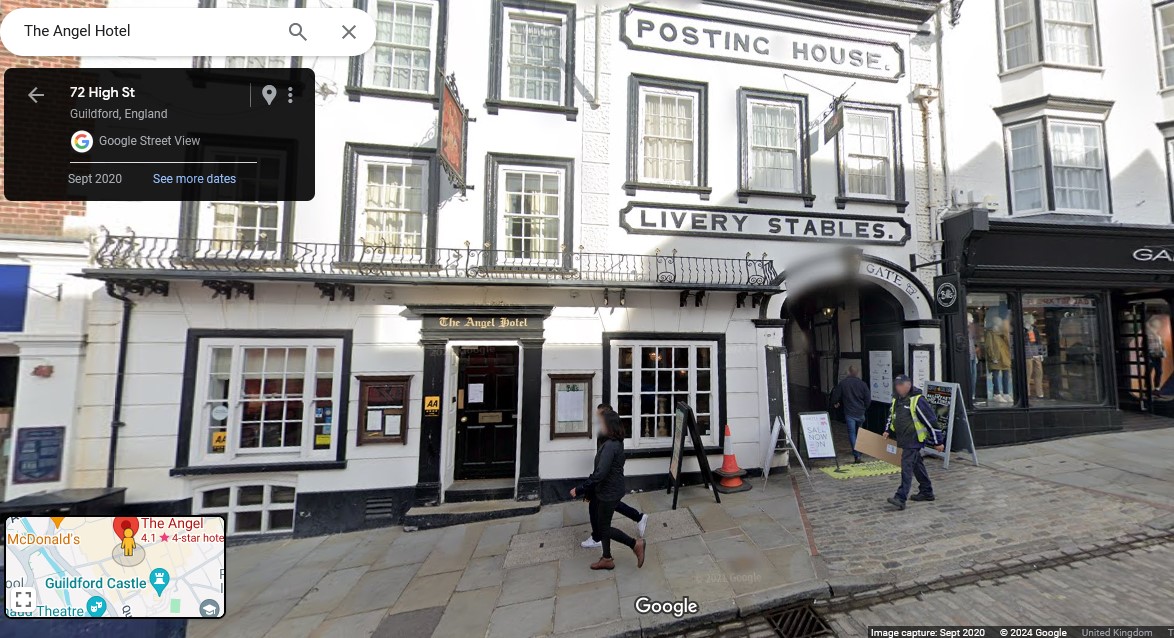 Angel Hotel, High Street, Guildford, Surrey - click image to return