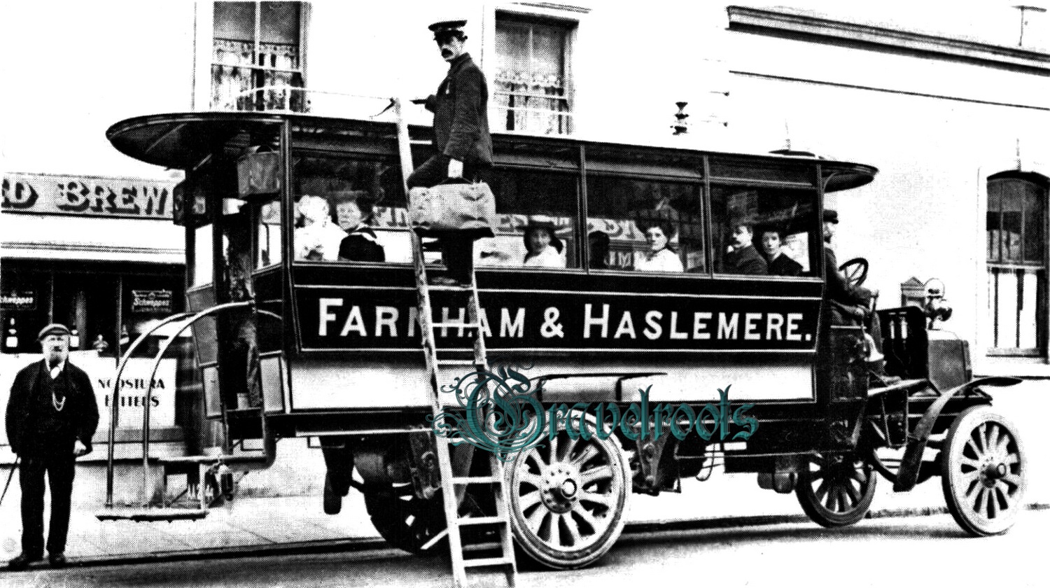  old photos of Farnham & Haslemere bus services, Surrey, 1905 - click image below to return
