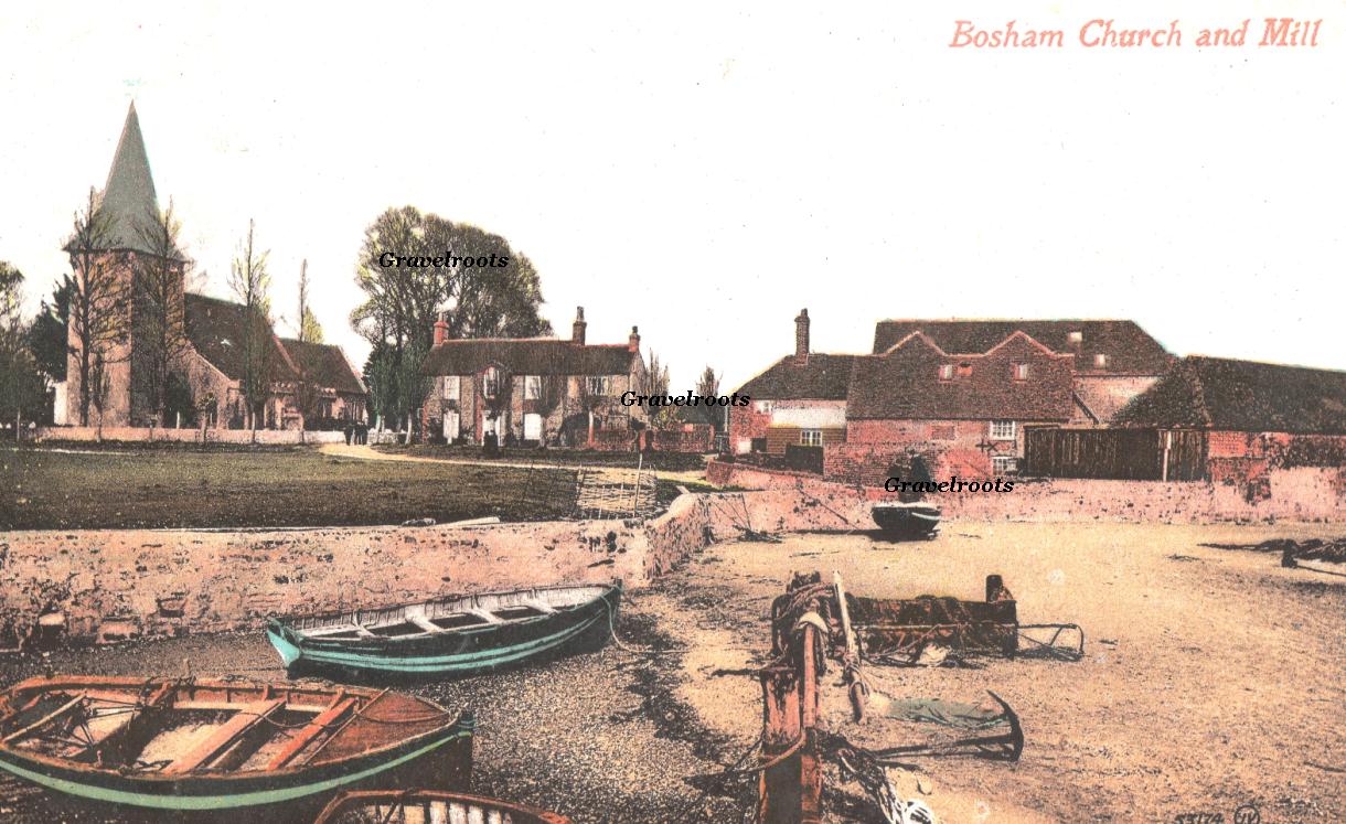 Bosham Church and Mill, Sussex, c.1908-13, ref- w222 - 
further image below